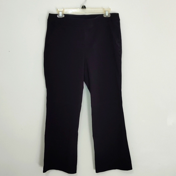 Spanx Pants Cropped Black Pull On Boot Cut Stretch Size XL Casual